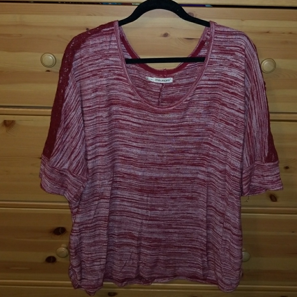 Maurices Crocheted sleeved top